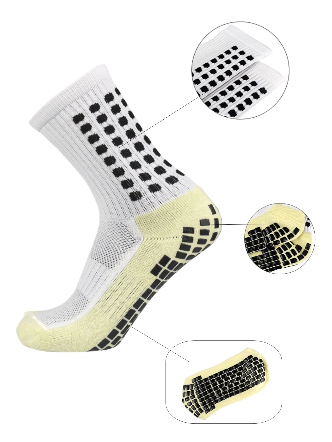 4 paar gripsokken, voor goede grip in je voetbalschoen.